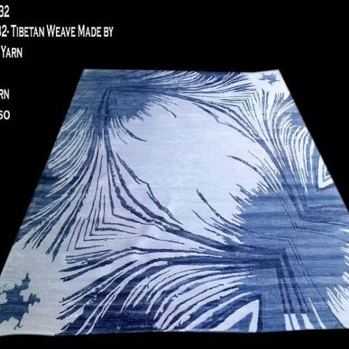 270x360 Inch Blue Designer Tibetan Weave Bamboo Silk Rug