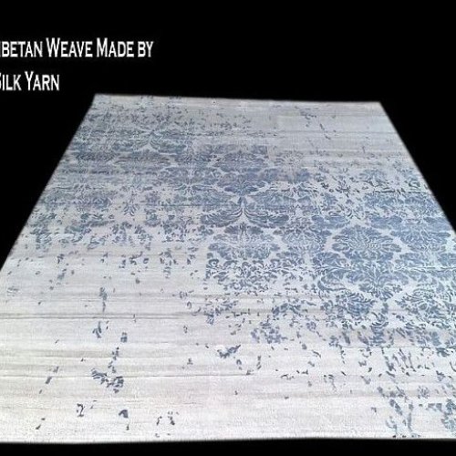 300x415 Inch White Tibetan Weave Bamboo Silk Modern Rug