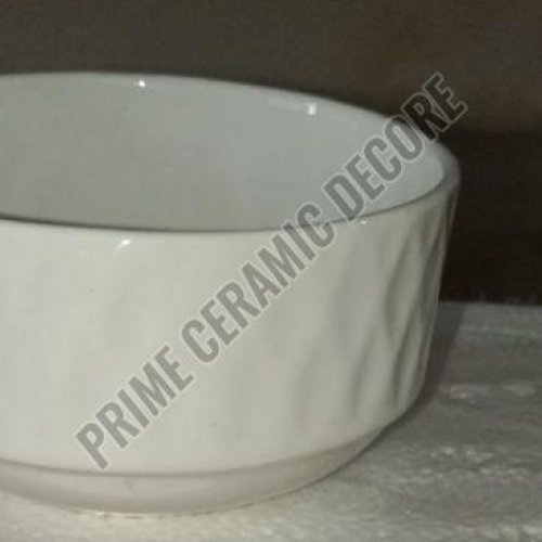 White Ceramic Soup Bowl