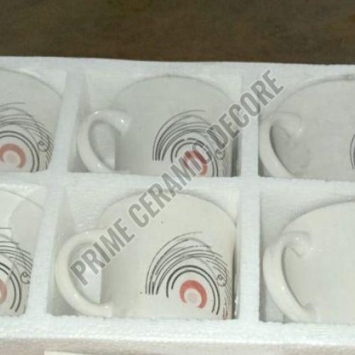 Ceramic Flower Print Coffee Mug Set