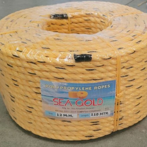 12mm Yellow Polypropylene Rope
