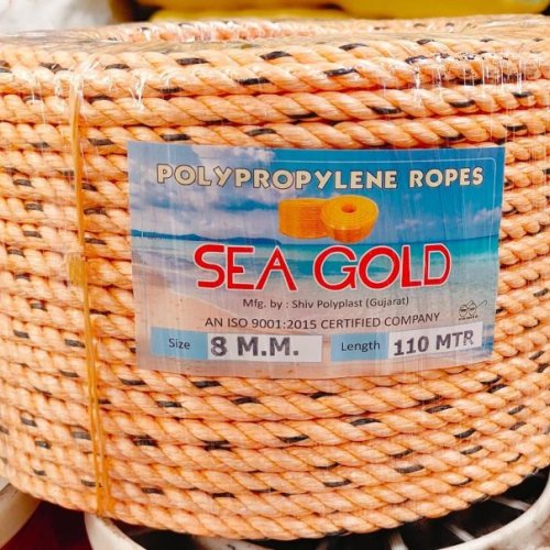 8mm Orange Polypropylene Rope