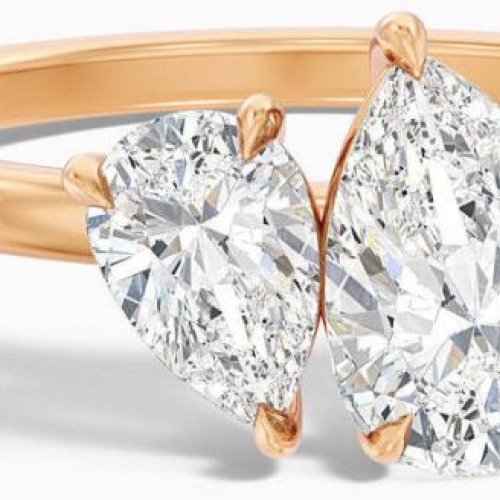 Toi Et Moi Pear Cut Lab Grown Diamond Engagement Ring