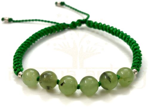 Handmade 8mm Prehnite Gemstone Hand-Knotted Single Bracelet