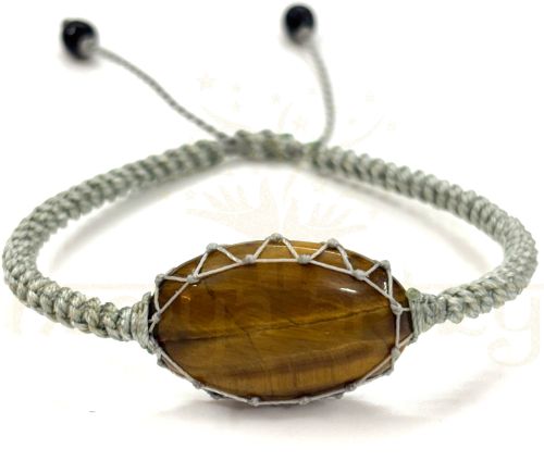 Handmade Tiger Eye Gemstone Macrame Healing Unisex Bracelet