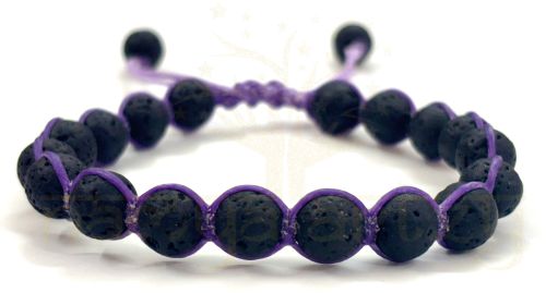 Two-Sided Hand-Knotted, Natural 8mm Volcano Lava Gems Fashion Healing Macrame Bracelet