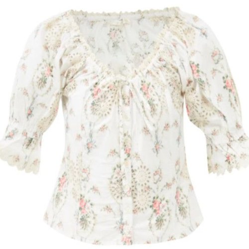 100% Cotton White Printed Top