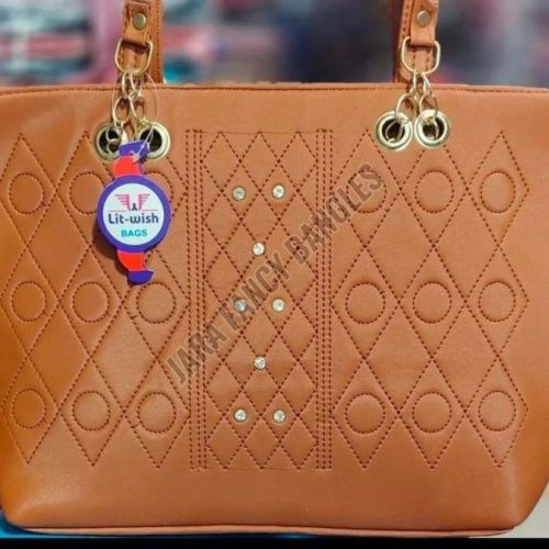 Brown Rexine Ladies Hand Bags