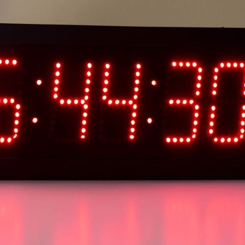 Digital Clock (16 x6 Inch Red)