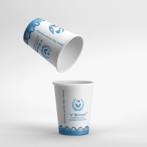 Blue & White Bio Compostable Paper Cup