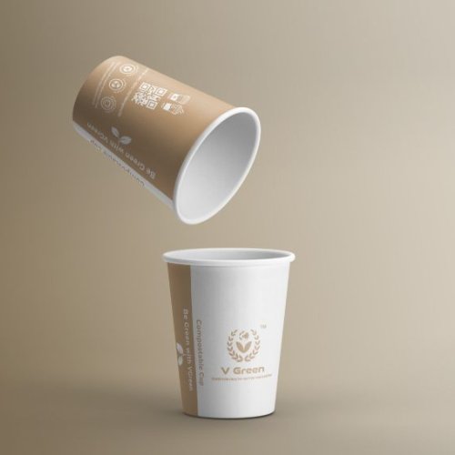 Brown & White Bio Compostable Paper Cup