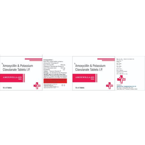 Amoxwilla 625 Amoxycillin Potassium Clavulanate Tablets