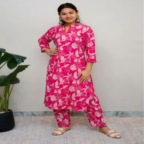 Ladies Rayon Pink Cord Set