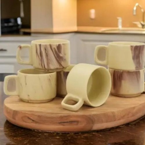 120ml Beige Ceramic Tea Cup Set