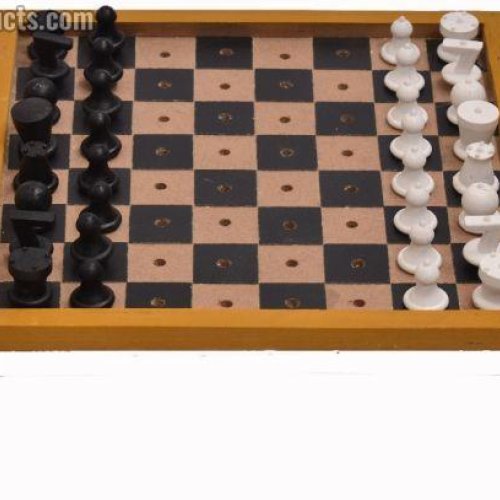 Wooden Chess Board With Coins