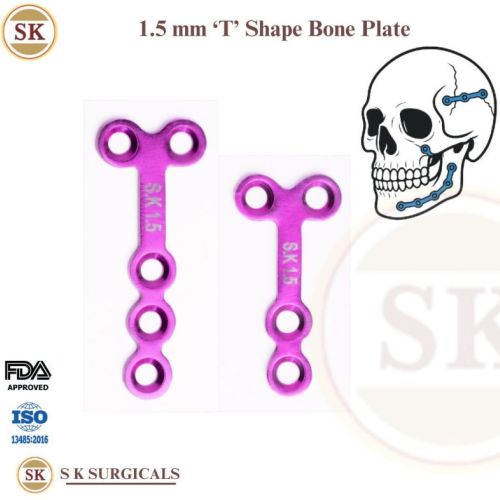 Oral Maxillofacial 1.5 Mm Titanium T Shape Mini Bone Plate