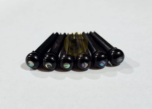 Black Buffalo Horn Abalone Dots Bride Pins