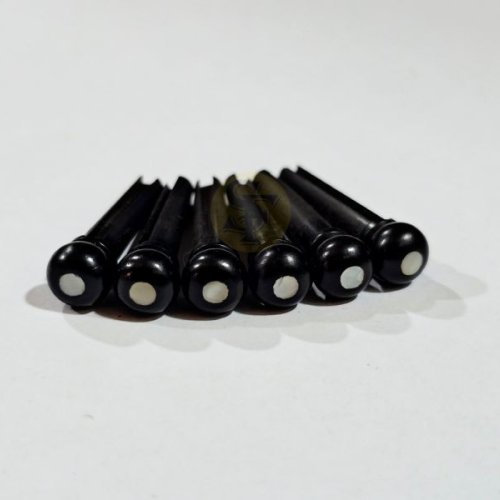 Black Buffalo Horn White Dots Bridge Pins