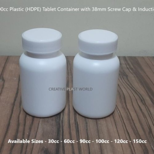 100cc Plastic HDPE Tablet Container