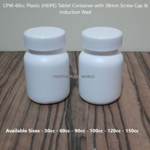 60cc Plastic HDPE Tablet Container