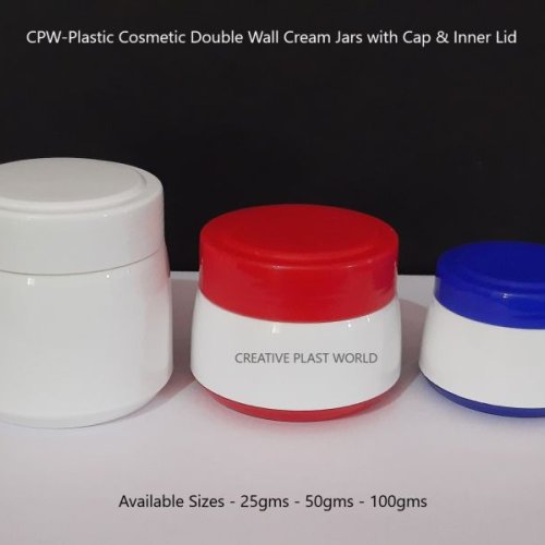 Plastic Cosmetic Double Wall Cream Jars