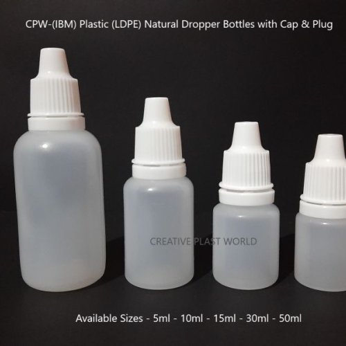 Plastic Natural Dropper Bottles