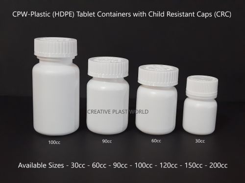 Plastic Tablet Containers with CRC Cap