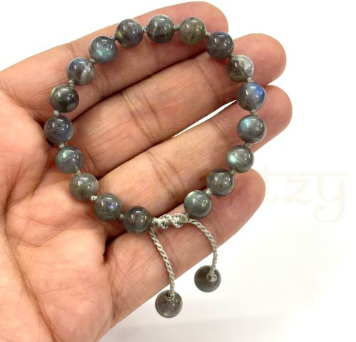 Handmade, Natural &AMP;AMP; Beautiful 8mm Labradorite Gemstone Hand-Knotted Protection Bracelet