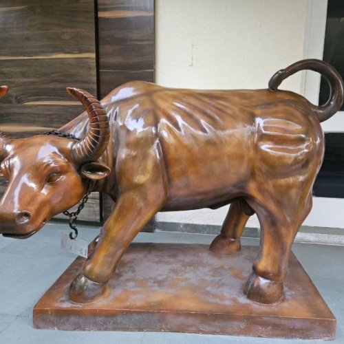 Fiber Glass Bull Sculpture