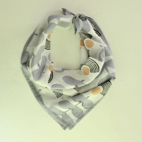 Blue & White Square Cotton Scarf