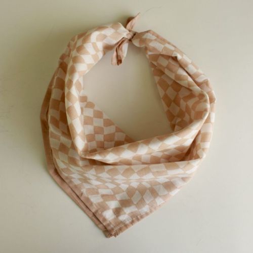 Peach & White Square Cotton Scarf
