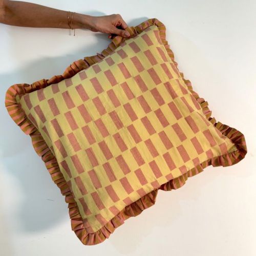 Ruffle Stripe Cotton Cushion Covers