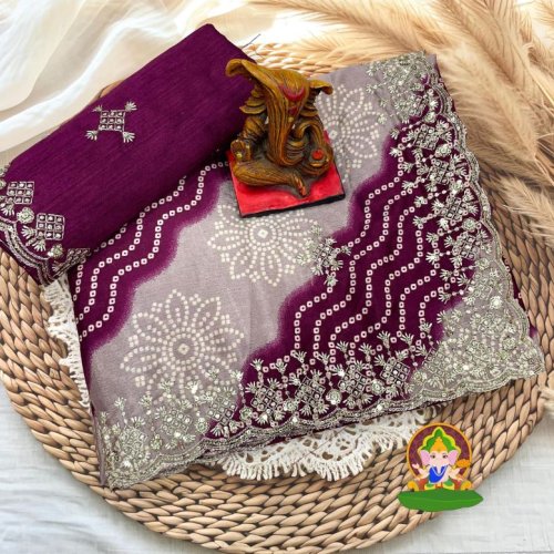 Designer Ladies Embroidered Silk Saree