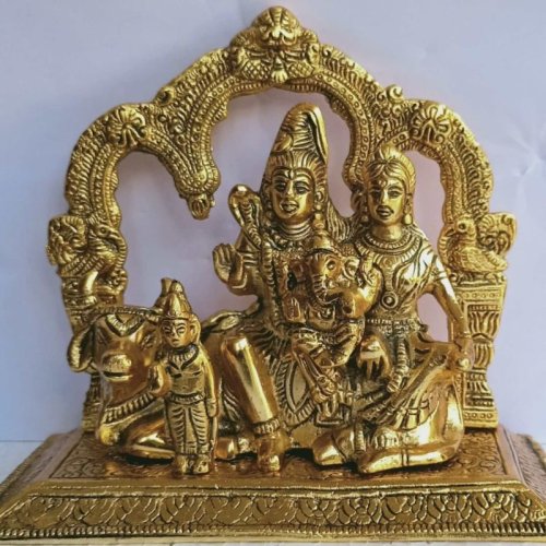 4*7*8 Inch, Aluminium Shiv Parivar Statue