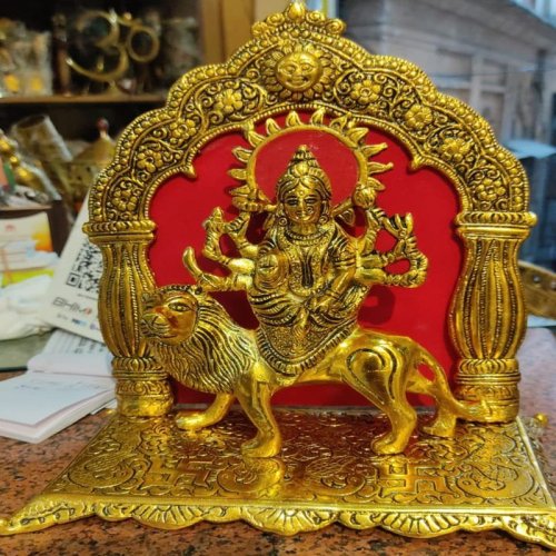 4*8*10 Inch, Aluminium Sherawali Mata Statue