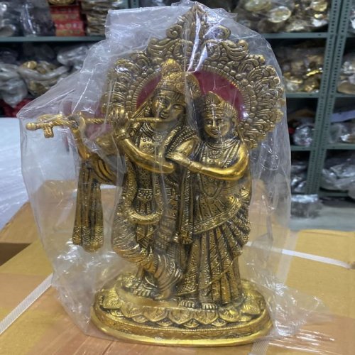 5*7*14 Inch,  Aluminium Radha Krishna Statue