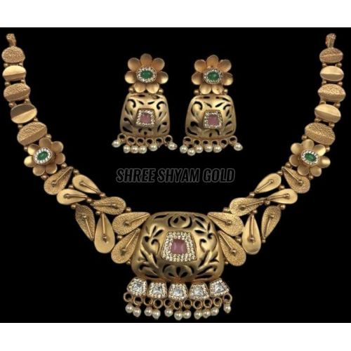 Elegant Designer Gold Necklace Necklace Set
