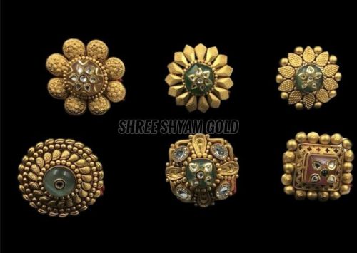 Traditional Meenakari Gold Finger Ring