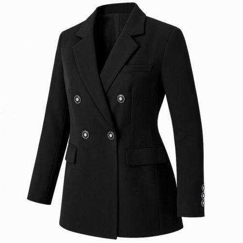 Ladies Black Double Breasted Blazer