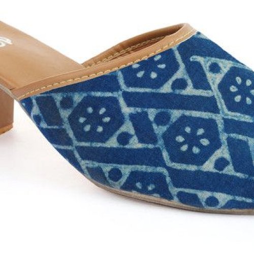 Jodhpur Blue Leather Ladies Heel