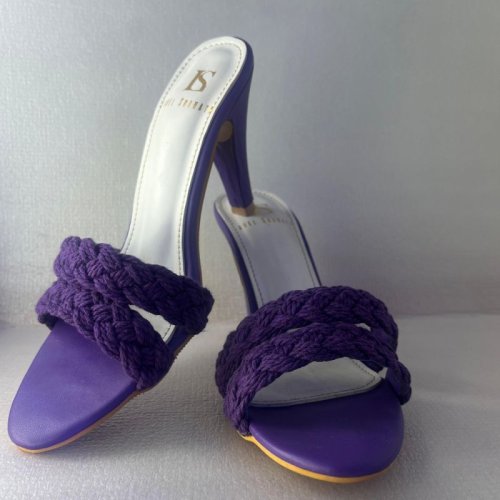 Macrane Twist Leather Ladies Heel