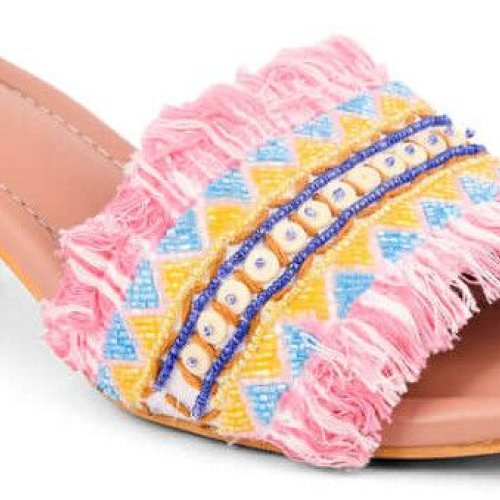 Pink Fly Leather Ladies Heels