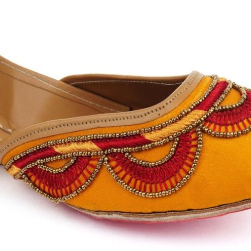 Yellow Scallops Leather Ladies Jutti