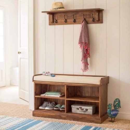 Brow Sheesham Wooden Shoe Rack