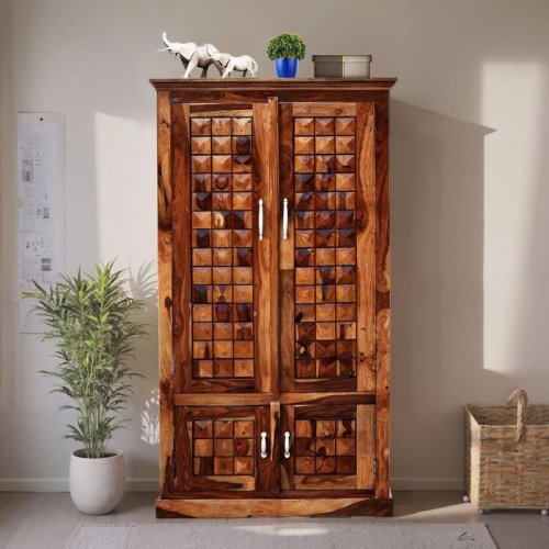 Sheesham Wooden Diamond Wardrobe