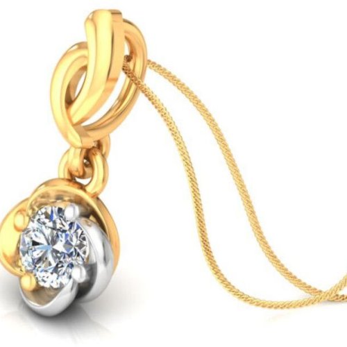18 Kt Gold Solitaire Lab Grown Diamond Pendent