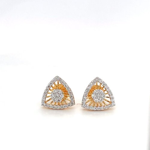 18 Kt Gold Trillion Shape Earrings