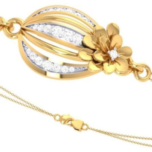 18Kt Gold Lab Grown Diamond Fancy Rakhi Bracelets