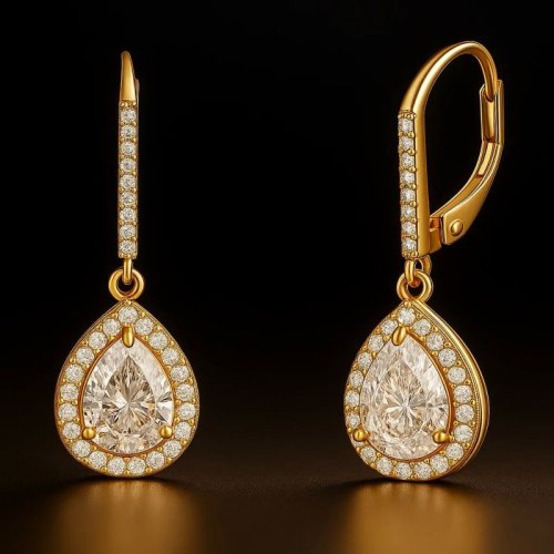 18Kt Gold Lab Grown Diamond Luxurious Hoop Earrings