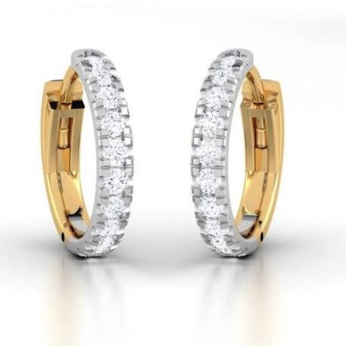 18Kt Gold Lab Grown Diamond Round Earrings